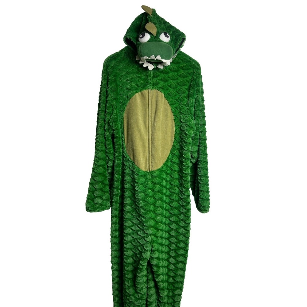 Briefly Stated Green Dinosaur Union Suit‎ Adult Large Jumpsuit Halloween Costume